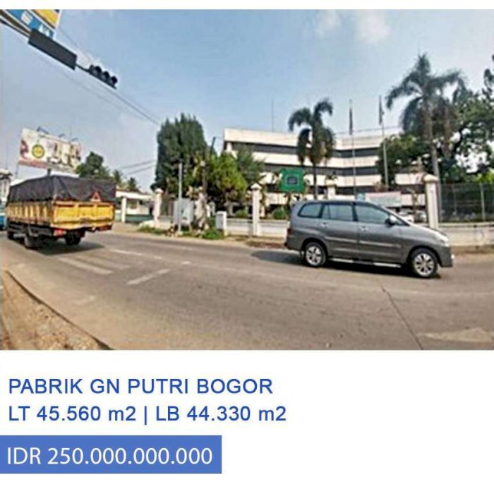 Dijual Pabrik LT 45.560 di Jl Raya Gn Putri Bogor, Jawa Barat