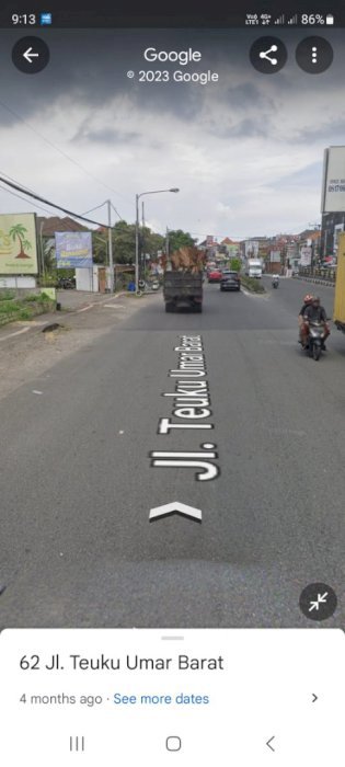 Jual tanah jalan utama teuku umar marboro bali
