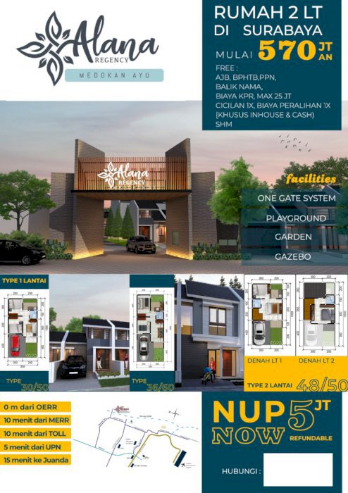 Rumah Asli Surabaya tanpa DP Promo Kemerdekaan