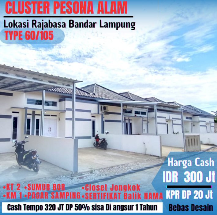 Jual Perumahan Cluster Pesona Alam Lokasi Rajabasa Bandar Lampung