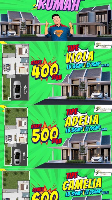DIJUAL PERUMAHAN TAMAN SUKODONO VILLAGE, SUKODONO SIDOARJO JAWATIMUR