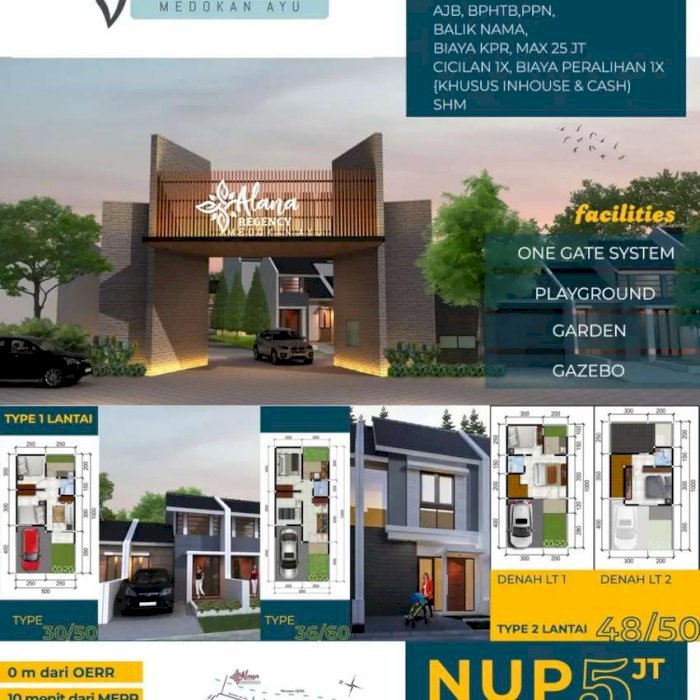 Jual rumah murah surabaya, alana regency medokan ayu