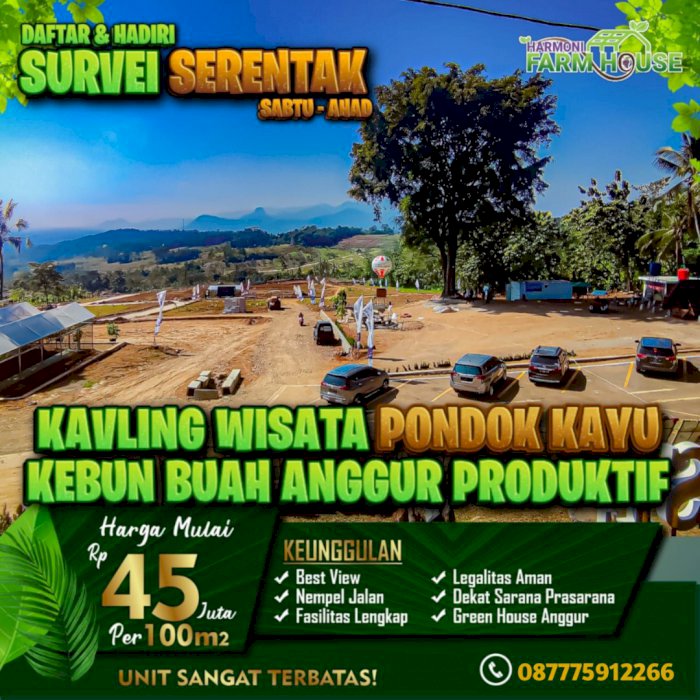 KAVLING MURAH FASILITAS MEWAH FREE SHM BONUS GREEN HOUSE