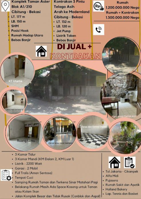 Dijual Rumah di Taman Aster Cikarang Barat Bekasi