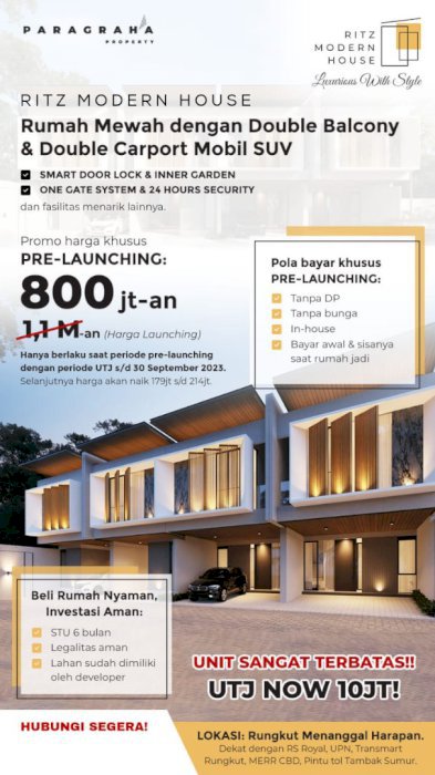 RUMAH RITZ MODERN HOUSE-RUNGKUT MENANGGAL HARAPAN-SURABAYA BARAT