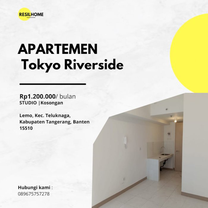 disewakan apartemen tokyo riverside kosongan perbulan pik 2
