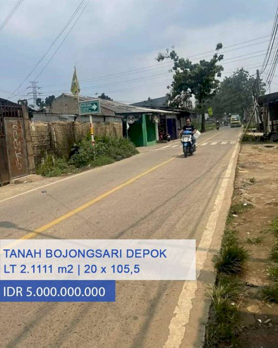 Dijual Cepat Tanah di Jl. Pondok Petir, Bojongsari, Depok