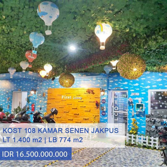 Rumah Kost 108 Kamar Populer Terisi Penuh di Senen, Jakarta Pusat