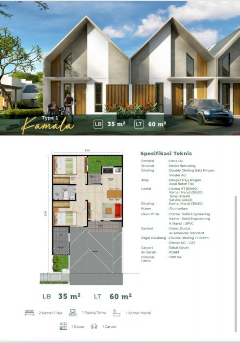 DI JUAL RUMAH MINIMALIS DI PERUMAHAN KARTIKA RESIDENSE KARAWANG