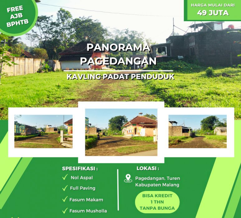 Jual Tanah Kavling Borongan  Panorama Pagedangan Malang