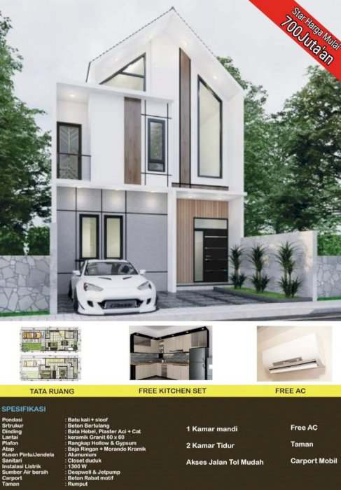 Rumah dijual murah 2 lantai di Pondok Gede