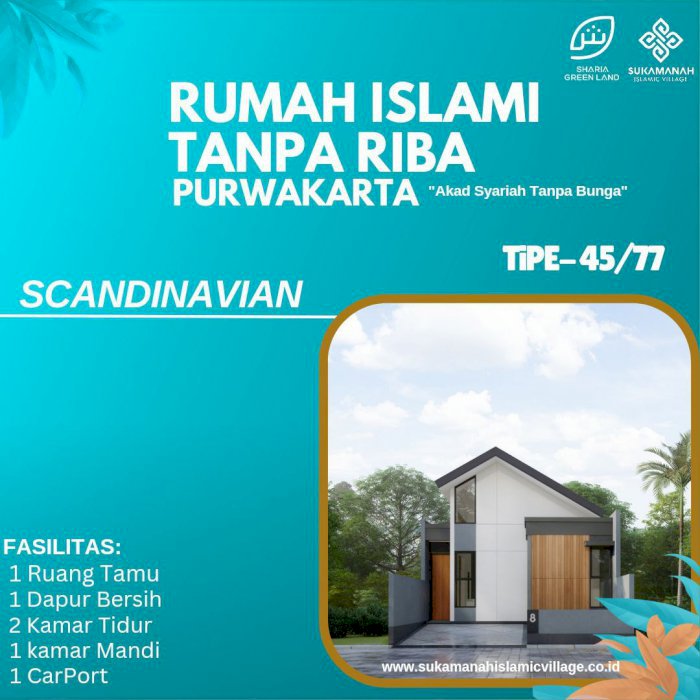 Rumah Purwakarta Fasilitas Lengkap dengan Konsep Syariah