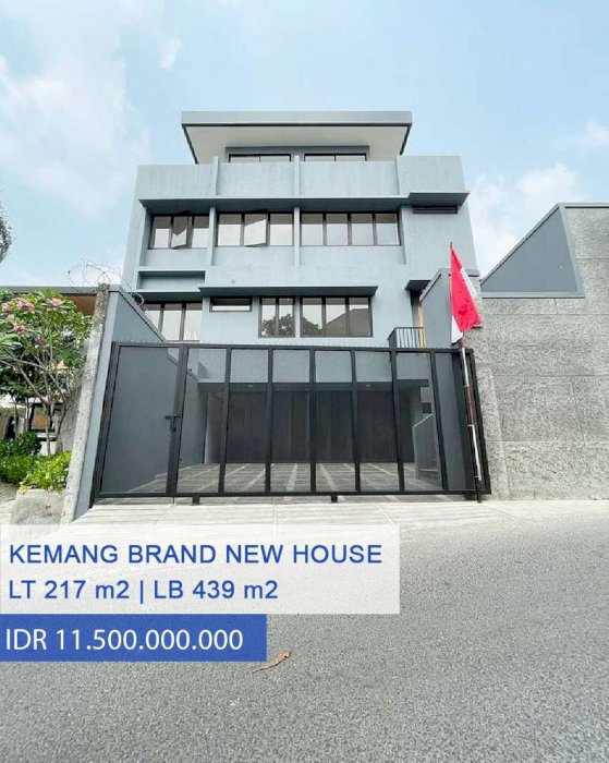 Dijual Rumah Baru 3 Lantai di Jl Bungur, Kemang, Jakarta Selatan
