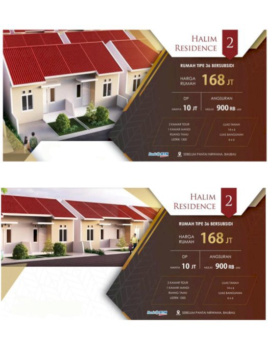 DIJUAL RUMAH CLUSTER DI HALIM RESIDENCE BAUBAU SULAWESI TENGGARA