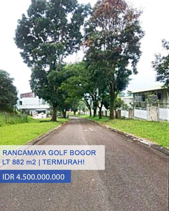 Dijual Termurah Tanah Kavling di Rancamaya Golf and Estate, Bogor