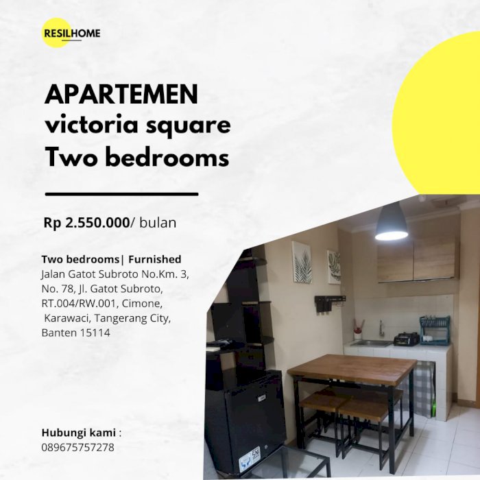 disewakan apartemen two badroom full furnihead victoria square  murah