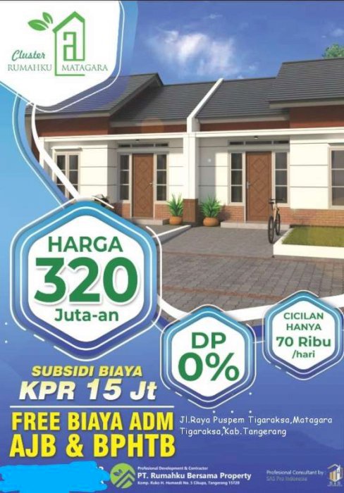 Dijual rumah Cluster Rumahku Matagara