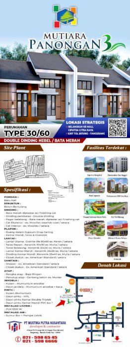 Rumah DiJual Cluster Mutiara Panongan 3