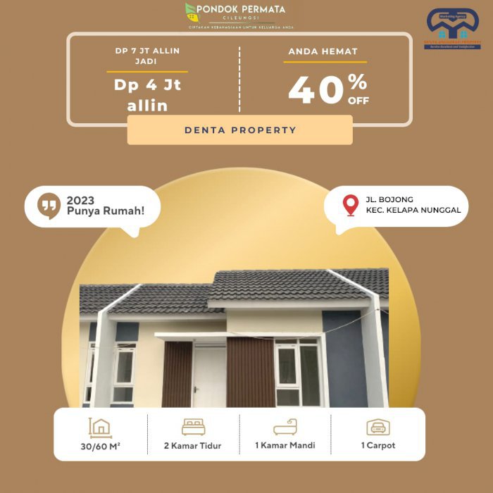 Rumah Subsidi Rasa Komersil DP 4jt allin