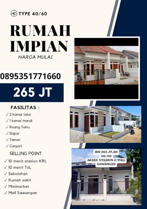 RUMAH MURAH SAWANGAN DEKAT TOLL & STASIUN
