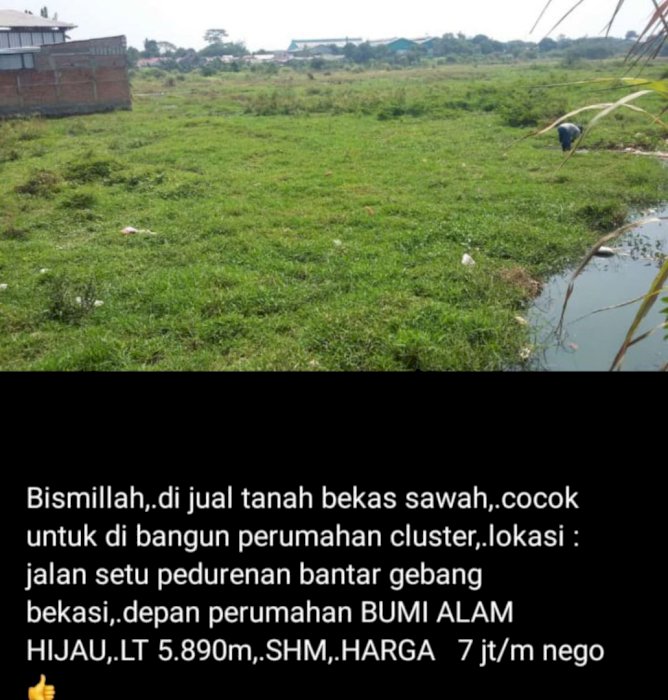 Di jual tanah di bekasi