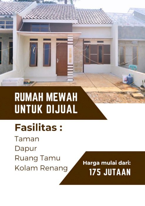 Rumah cash termurah dekat jalan raya utama di bojonggede free kanopi