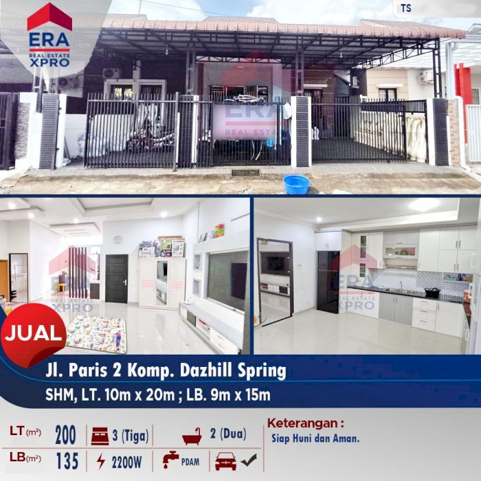 Di Jual Rumah Cluster Dazhill Spring Pontianak Kalimantan Barat