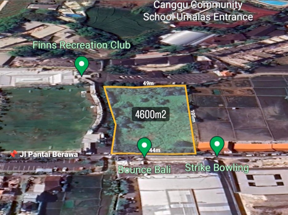 DISEWAKAN TANAH SUPER PREMIUM DI JALAN PANTAI BERAWA CANGGU