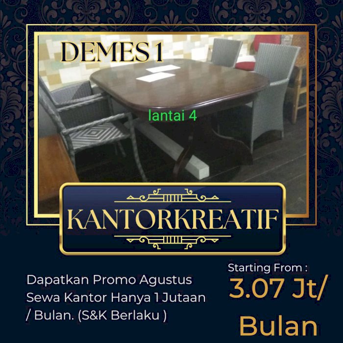 Disewakan Ruang Kantor Demes Hemat Di Jakarta Selatan