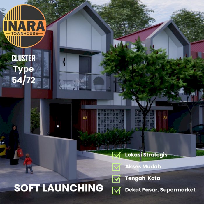 Rumah Cluster Type 54 Murah di Inara Townhouse Mojolaban Jawa Tengah