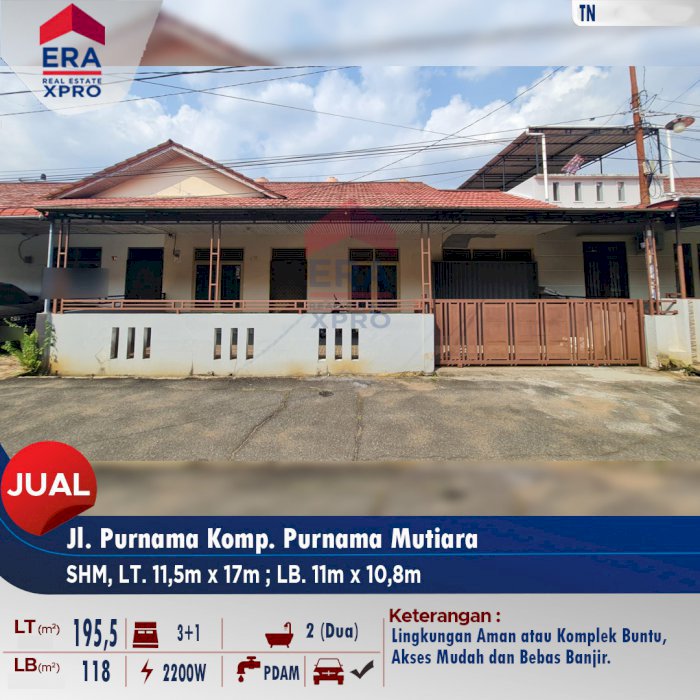 Di Jual Rumah Komplek Purnama  Mutiara, Pontianak Kalimantan Barat
