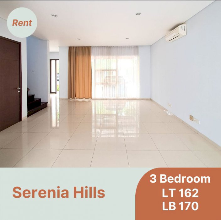 Disewakan Rumah Cantik Serenia Hills kondisi Unfurnish