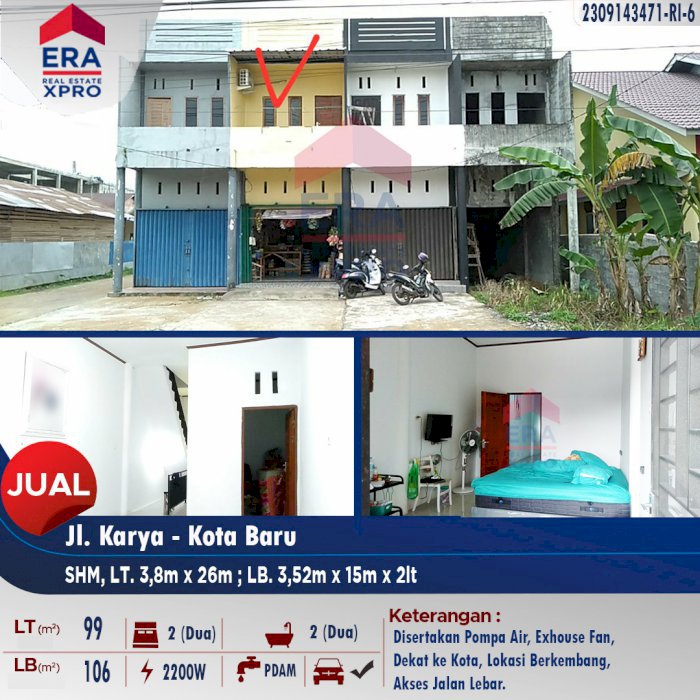 Jual Ruko 2 Lantai Kota Baru Pontianak Kalimantan Barat
