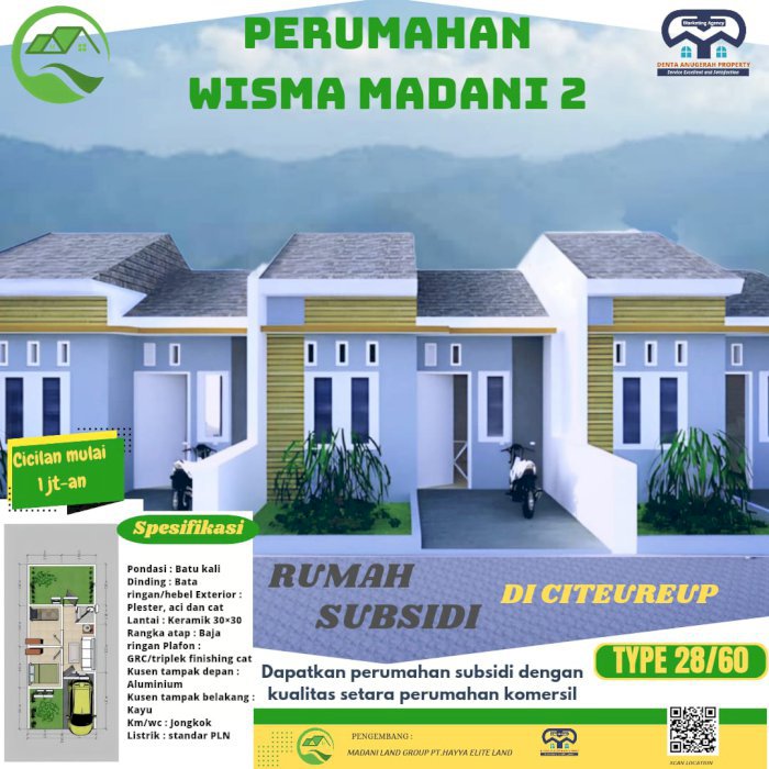 Jual Rumah Murah Wisma Madani 2 Citeurep Bogor Jawa Barat