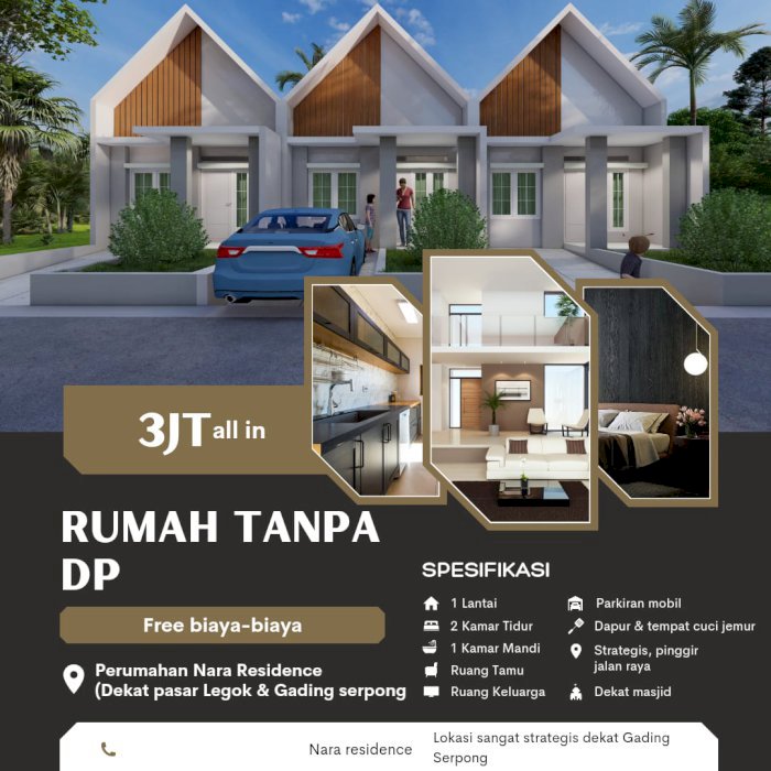 Rumah 3Juta  AKAD.  Ready stock Nara Residence Legok Serpong