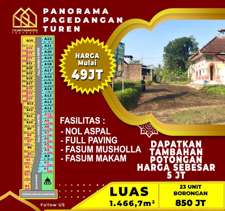 Di Jual Tanah Kavling Murah Borongan Di Turen Pagedangan