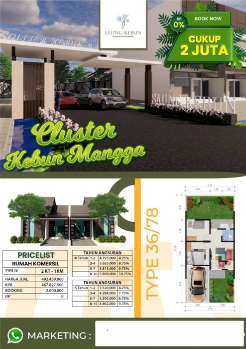 Cluster saung kebun Karawang timur