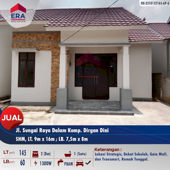 Jual Rumah Murah Strategis KubuRaya Kalimantan Barat