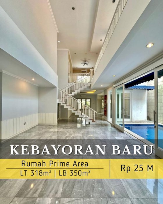 RUMAH PRIME AREA SEMI FURNISHED DI KEBAYORAN BARU JAKARTA SELATAN