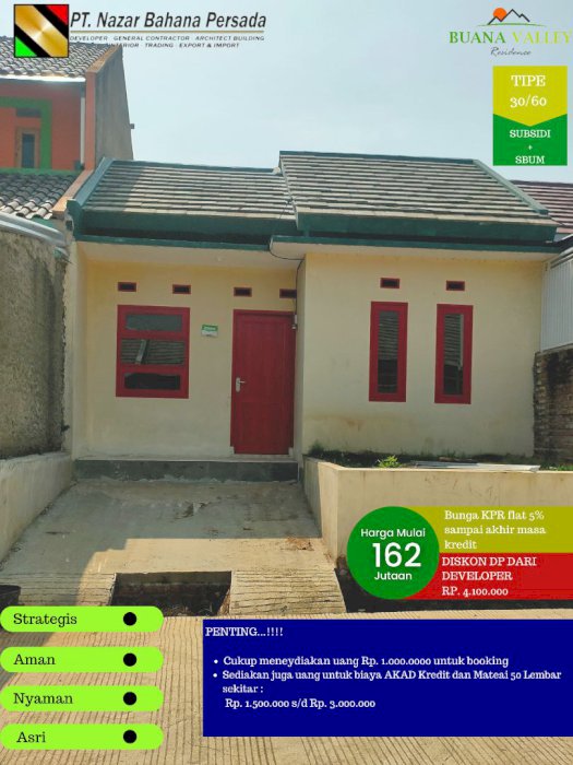Rumah di Perumahan Buana Valley Residence. SUBSIDI + DISKON DP !!!!