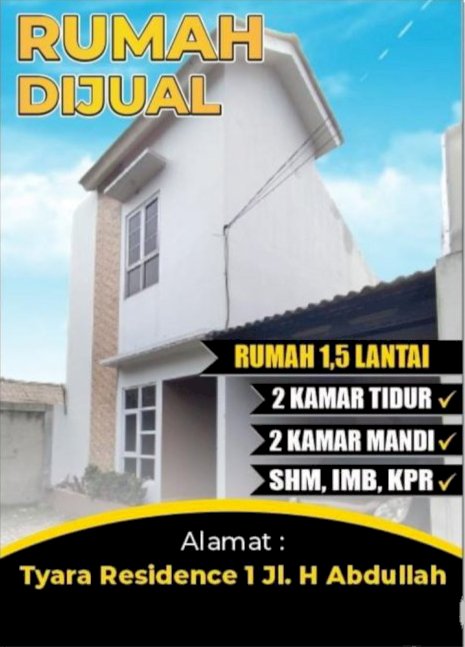 rumah di cluster tyara residence 1 jatibening