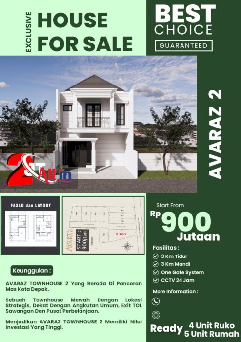 Rumah American Classic DP 0%, Cukup Booking Fee 2 Juta
