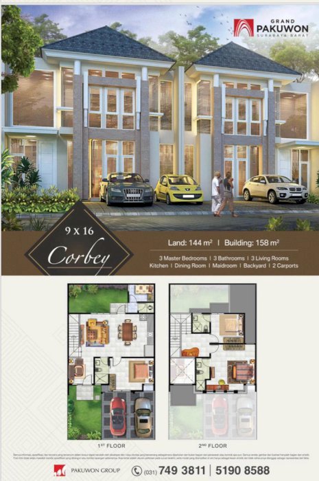 Rumah Grand Pakuwon Dijual 2 Lantai jual Cepat, Jual Murah