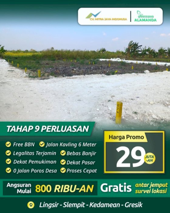 investasi tanah kapling murah di gresik