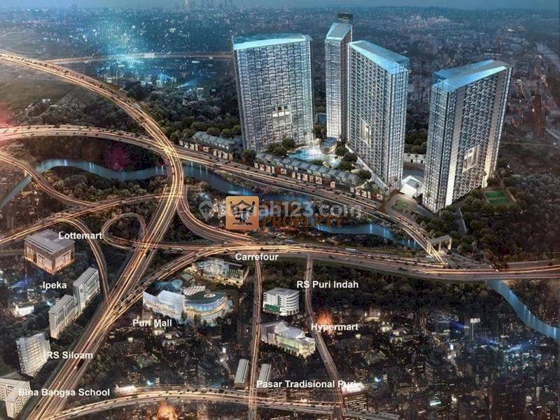 Lantai Rendah 3br Apartemen Puri Mansion Jakarta Barat View Kota