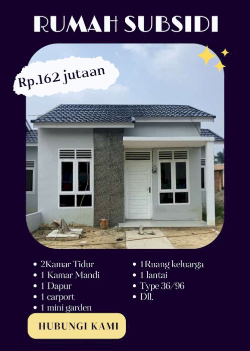 JUAL RUMAH SUBSIDI TYPE 36/96 DI PEKANBARU RIAU
