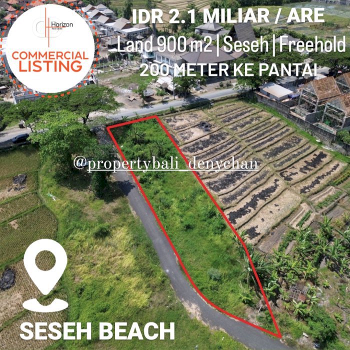 TANAH KOMERSIL PREMIUM PANTAI SESEH MUNGGU BADUNG BALI