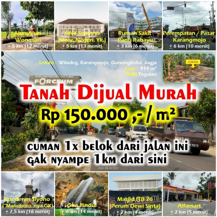 DIJUAL TANAH MURAH LOKASI STRATEGIS DI GUNUNG KIDUL YOGYAKARTA