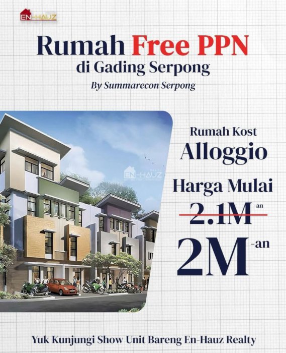 RUMAH KOST ALLOGIO LOKASI STRATEGIS GADING SERPONG