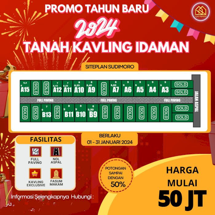 DI JUAL TANAH KAVLING MURAH LOKASI STRATEGIS